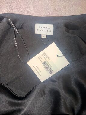 Tanya Taylor Black Satin Slip